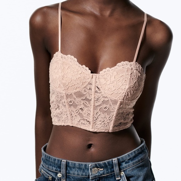 Zara Tops - Zara nwt lace crochet bohemian Corset top blouse